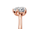 Rose gold Heart Solitaire Cathedral Diamond Ring with Six-Prong Setting_30