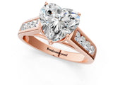 Rose gold Heart Solitaire Channel-Set Diamond Engagement Ring with Four-Prong Setting_32