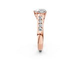 Rose gold Heart Solitaire Channel-Set Diamond Engagement Ring with Four-Prong Setting_33