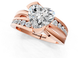Rose gold Heart Solitaire Channel-Set Split Shank Ring with Tension Prong Setting_13
