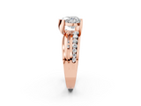 Rose gold Heart Solitaire Channel-Set Split Shank Ring with Tension Prong Setting_14