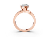 Rose gold Heart Solitaire Channel-Set Split Shank Ring with Tension Prong Setting_15