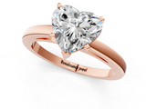 Rose gold Heart Solitaire Diamond Engagement Ring with Four-Prong Setting on a Classic Band_5