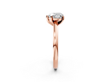 Rose gold Heart Solitaire Diamond Engagement Ring with Four-Prong Setting on a Classic Band_6