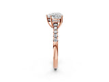 Rose gold Heart Solitaire Diamond Engagement Ring with Pavé Band and Six-Prong Setting_29