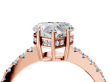 Rose gold Heart Solitaire Diamond Engagement Ring with Pavé Band and Six-Prong Setting_31