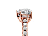 Rose gold Heart Solitaire Diamond Engagement Ring with Pavé Band and Six-Prong Setting_32