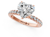 Rose gold Heart Solitaire Diamond Pavé Band with Four-Prong Setting_30