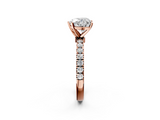 Rose gold Heart Solitaire Diamond Pavé Band with Four-Prong Setting_31