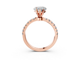 Rose gold Heart Solitaire Diamond Pavé Band with Four-Prong Setting_32