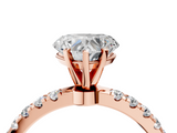 Rose gold Heart Solitaire Diamond Pavé Band with Four-Prong Setting_33