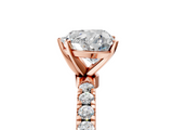 Rose gold Heart Solitaire Diamond Pavé Band with Four-Prong Setting_34