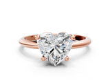 Rose gold Heart Solitaire Diamond Ring with 4-Prong Setting on a Classic Band_3