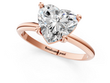 Rose gold Heart Solitaire Diamond Ring with 4-Prong Setting on a Classic Band_4