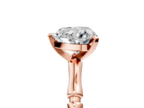 Rose gold Heart Solitaire Diamond Ring with Bamboo Band and Four-Prong Setting_68