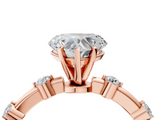 Rose gold Heart Solitaire Diamond Ring with Bezel Set Side Stones and Prong Setting_8