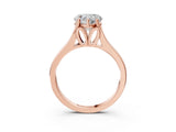 Rose gold Heart Solitaire Diamond Ring with Cathedral Band and Four-Prong Setting_69