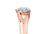 Rose gold Heart Solitaire Diamond Ring with Cathedral Band and Four-Prong Setting_71