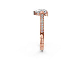 Rose gold Heart Solitaire Diamond Ring with Channel Set Band and Bezel Prong Setting_58