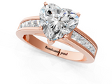 Rose gold Heart Solitaire Diamond Ring with Channel-Set Band and Four-Prong Setting_5