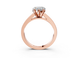 Rose gold Heart Solitaire Diamond Ring with Channel-Set Band and Four-Prong Setting_7