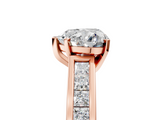 Rose gold Heart Solitaire Diamond Ring with Channel-Set Band and Four-Prong Setting_9