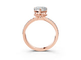Rose gold Heart Solitaire Diamond Ring with Channel Set Band and Six-Prong Setting_51