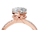 Rose gold Heart Solitaire Diamond Ring with Channel Set Band and Six-Prong Setting_52