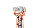 Rose gold Heart Solitaire Diamond Ring with Channel Set Band and Six-Prong Setting_53