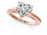 Rose gold Heart Solitaire Diamond Ring with Four-Prong Setting and Classic Band_5
