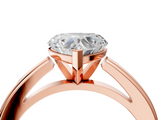 Rose gold Heart Solitaire Diamond Ring with Four-Prong Setting and Classic Band_8