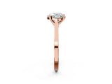 Rose gold Heart Solitaire Diamond Ring with Four-Prong Setting and Tapered Band 3