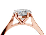 Rose gold Heart Solitaire Diamond Ring with Four-Prong Setting and Tapered Band 5