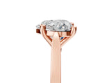 Rose gold Heart Solitaire Diamond Ring with Four-Prong Setting and Tapered Band