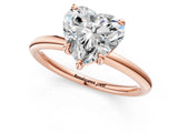 Rose gold Heart Solitaire Diamond Ring with Four-Prong Setting on a Plain Band_22