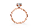 Rose gold Heart Solitaire Diamond Ring with Four-Prong Setting on a Plain Band_24