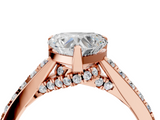 Rose gold Heart Solitaire Diamond Ring with Pavé Band and Four-Prong Setting_108