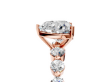 Rose gold Heart Solitaire Diamond Ring with Pave Band and Four-Prong Setting_255