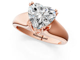 Rose gold Heart Solitaire Diamond Ring with Six-Prong Cathedral Setting_33
