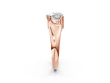 Rose gold Heart Solitaire Diamond Ring with Six-Prong Cathedral Setting_34