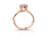 Rose gold Heart Solitaire Diamond Ring with Six-Prong Cathedral Setting_35