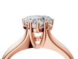 Rose gold Heart Solitaire Diamond Ring with Six-Prong Cathedral Setting_36