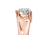 Rose gold Heart Solitaire Diamond Ring with Six-Prong Cathedral Setting_37