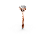 Rose gold Heart Solitaire Diamond Ring with Six-Prong Setting and Tapered Band_25