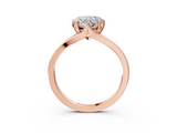 Rose gold Heart Solitaire Diamond Ring with Six-Prong Setting and Tapered Band_26