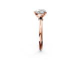 Rose gold Heart Solitaire Diamond Ring with Six-Prong Setting on a Classic Band 2
