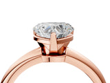 Rose gold Heart Solitaire Diamond Ring with Six-Prong Setting on a Classic Band 4