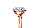 Rose gold Heart Solitaire Diamond Ring with Six-Prong Setting on a Classic Band 5
