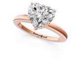 Rose gold Heart Solitaire Diamond Ring with Six-Prong Setting on a Classic Band_4