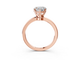 Rose gold Heart Solitaire Diamond Ring with Six-Prong Setting on a Classic Band_6